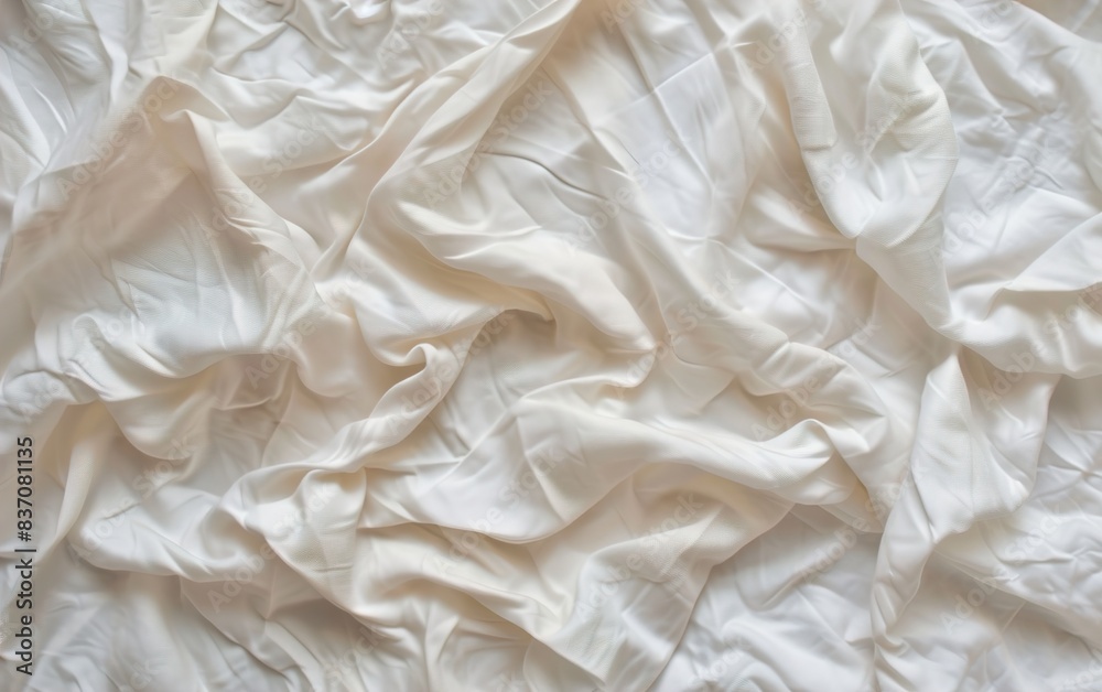 white wrinkled fabric background 