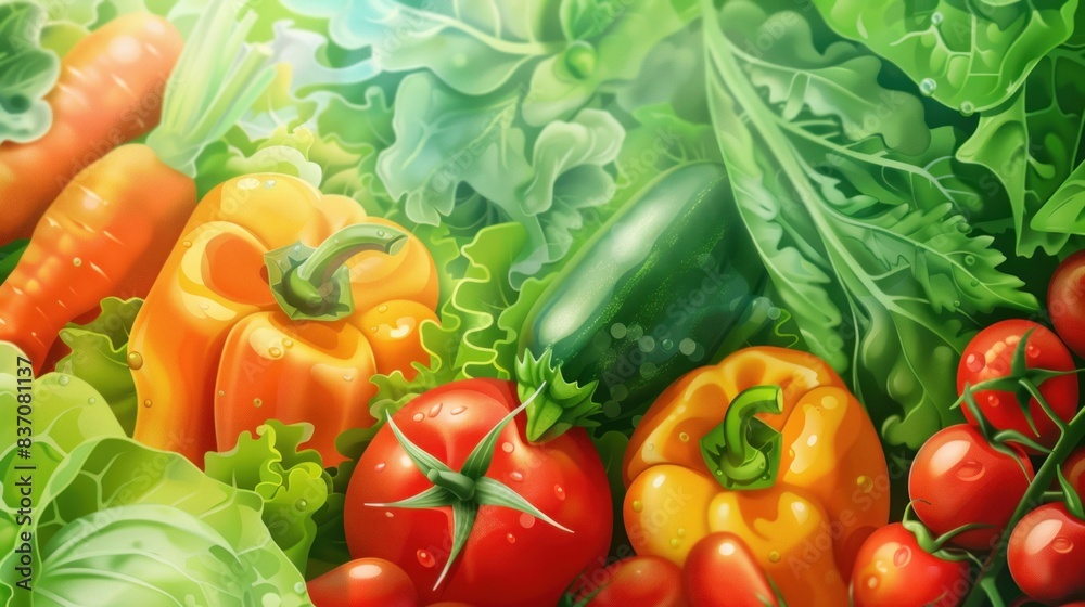 Vector illustration depicting the abstract concept of organic vegetables. Vector illustration depicting the abstract concept of organic vegetables.