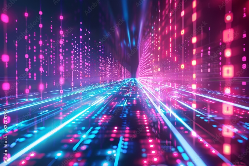 Digital Binary Technology Background created with Generative AI Digital Binary Technology Background created with Generative AI