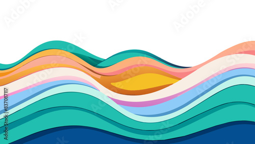 Abstract Colorful Wavy Lines Background Design
