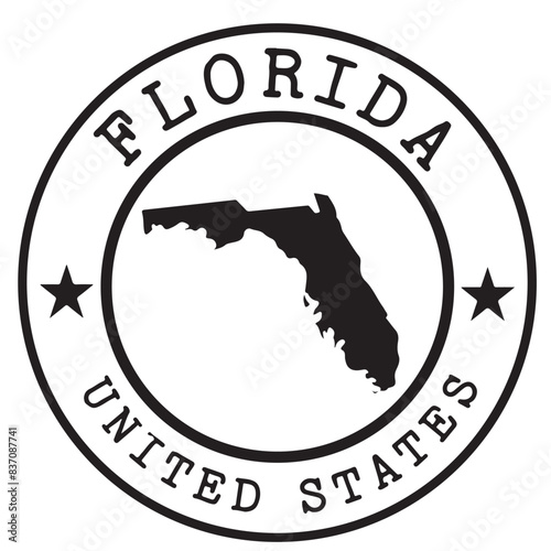 Florida Map Stamp Vector 