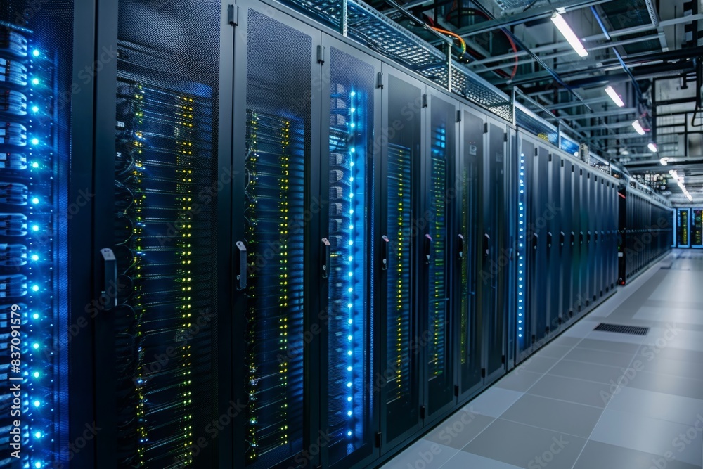Racks with servers of a data center Racks with servers of a data center
