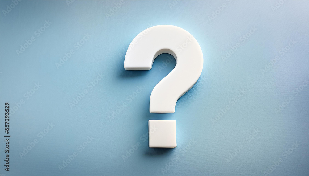 Question mark on blue background. Symbol of doubt and uncertainty. FAQ and QA. Problem solution. Question mark on blue background. Symbol of doubt and uncertainty. FAQ and QA. Problem solution.