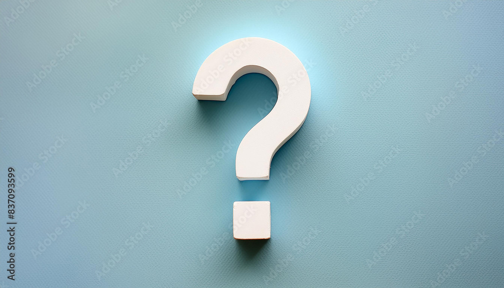 Question mark on blue background. Symbol of doubt and uncertainty. FAQ and QA. Problem solution. Question mark on blue background. Symbol of doubt and uncertainty. FAQ and QA. Problem solution.
