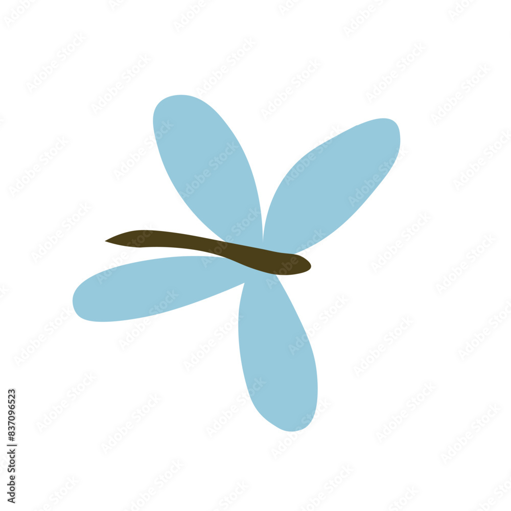 butterfly in cartoon flat style isolated on white background. Vector illustration.