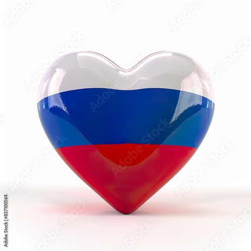 3d heart with the Russia flag on it, white background Free Download 3d heart with the Russia flag on it, white background - GFXLoad
