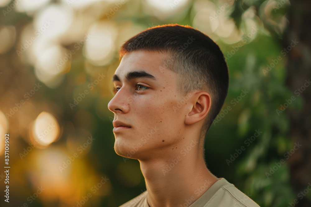 Portrait of Thoughtful Young Man in Natural Light Portrait of Thoughtful Young Man in Natural Light