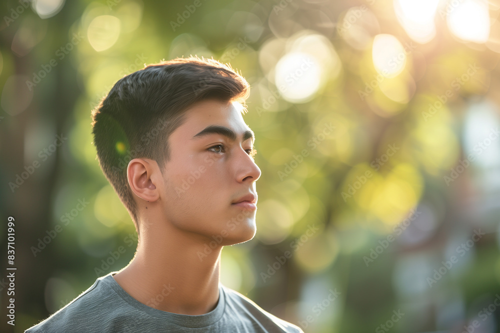 Portrait of Thoughtful Young Man in Natural Light Portrait of Thoughtful Young Man in Natural Light
