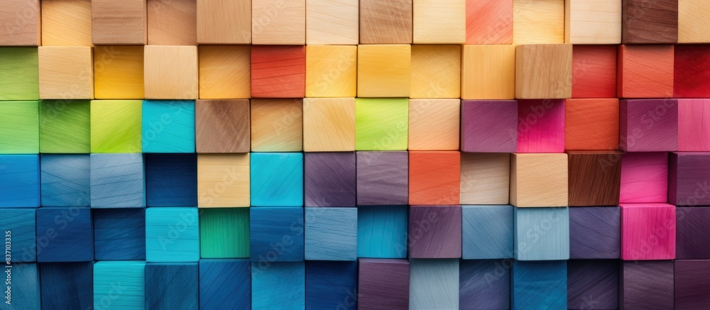 Header image or cover image for something creative or diverse. A Spectrum of multi-colored wooden blocks aligned Header image or cover image for something creative or diverse. A Spectrum of multi-colored wooden blocks aligned