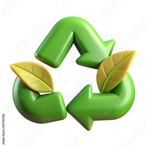 A green leaf is on top of a green circle with a green arrow pointing to the left
