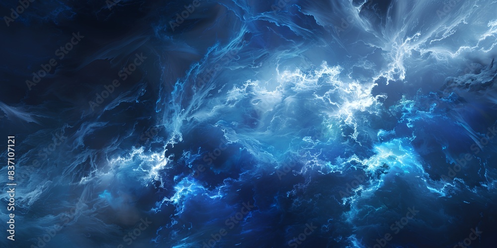 blue and white abstract painting with clouds and water in the background blue and white abstract painting with clouds and water in the background