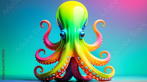 colorful Octopus in Oriental Temple photo