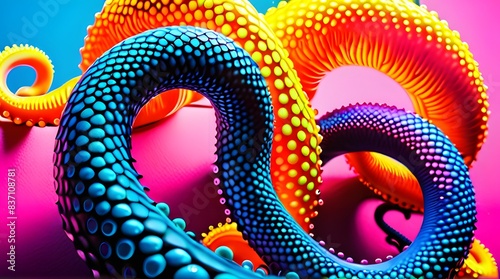 colorful Octopus in Oriental Temple photo