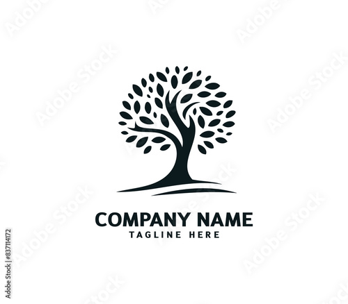 Tree logo design. Botanic tree. Tree of life symbol. Abstract tree logo symbol. Vector illustration