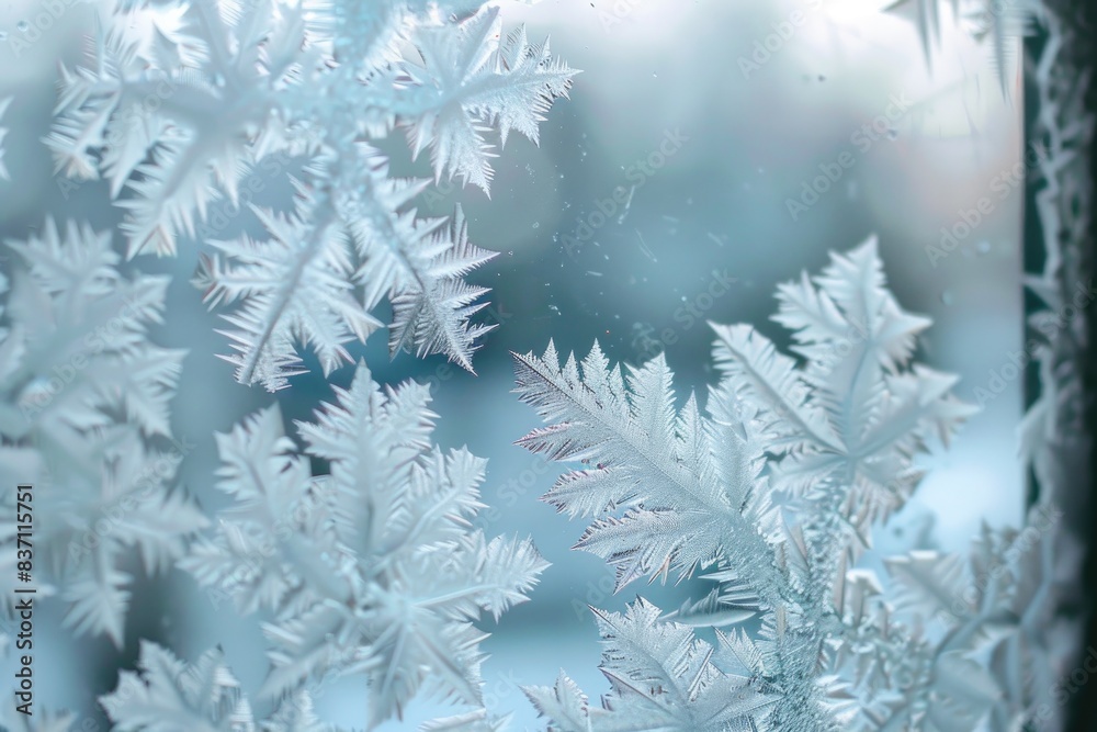 Ethereal Frost Patterns on Winter Windowpane Ethereal Frost Patterns on Winter Windowpane