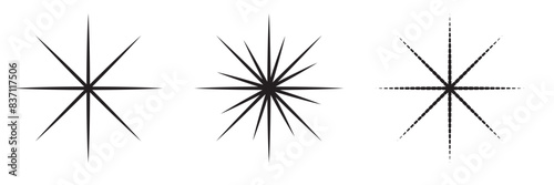 Radial, radiating, converging lines. Circular lines geometric element