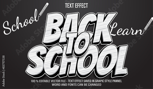 Back To School 3d editable text effect style