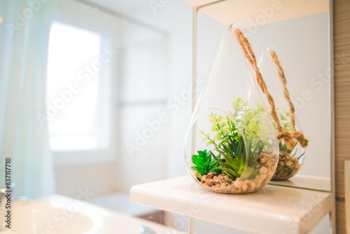 Décoration de salle de bain healthy vert écologie sent bon