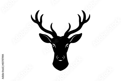 deer head black silhouette vector illustration
