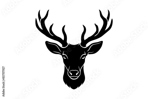 deer head black silhouette vector illustration
