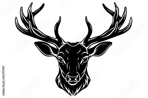 deer head black silhouette vector illustration
