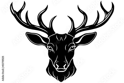 deer head black silhouette vector illustration

