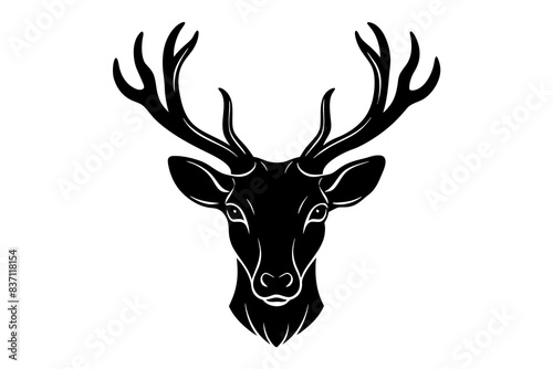 deer head black silhouette vector illustration
