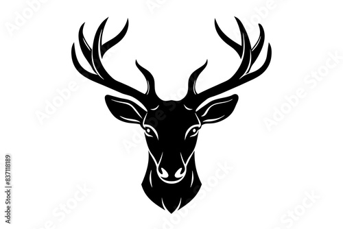 deer head black silhouette vector illustration
