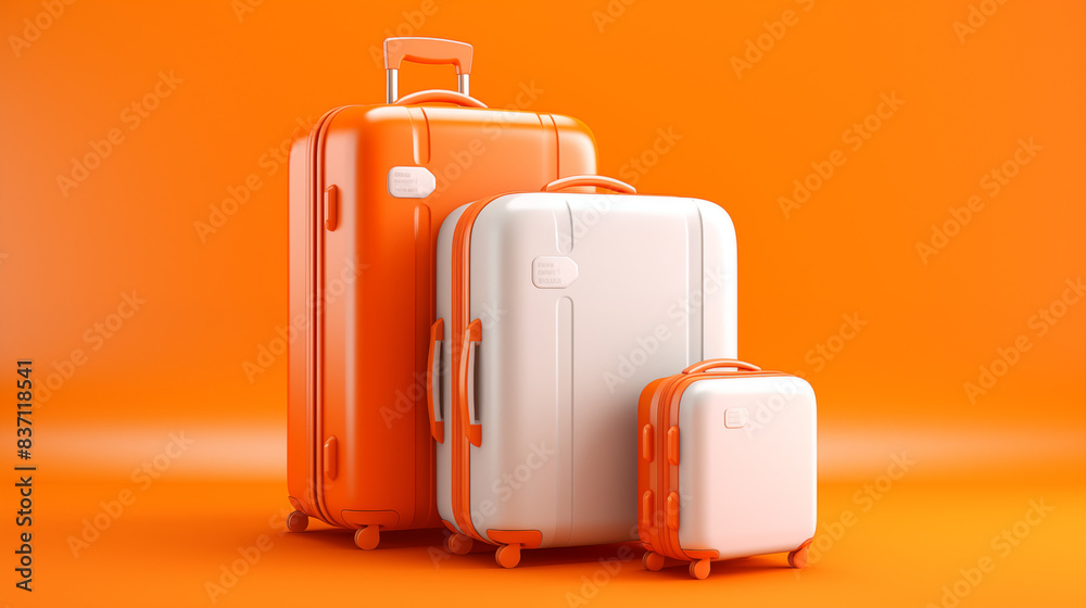 Bagages et valises de couleurs sur un fond de couleur. Sac, voyage, transport. Vacances, séjour, été. Fond pour conception et création graphique. Bagages et valises de couleurs sur un fond de couleur. Sac, voyage, transport. Vacances, séjour, été. Fond pour conception et création graphique.