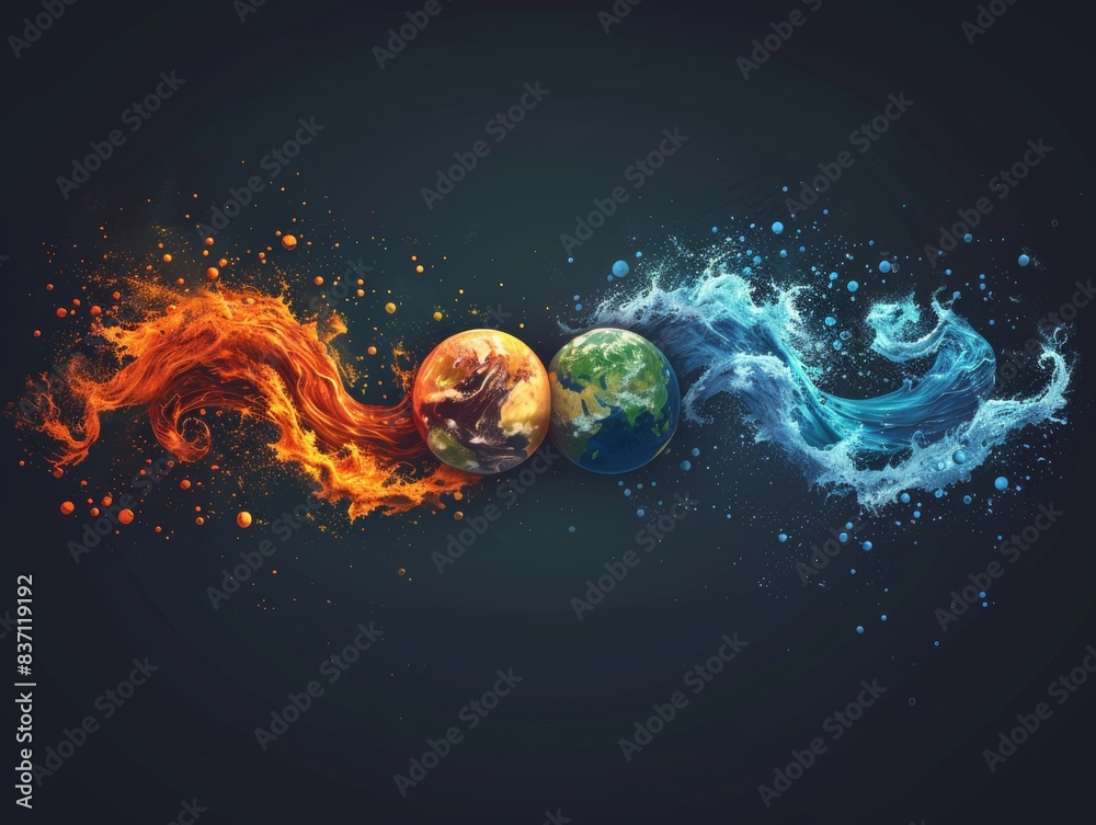 ภาพประกอบสต็อก Create a logo design with Earth at the center