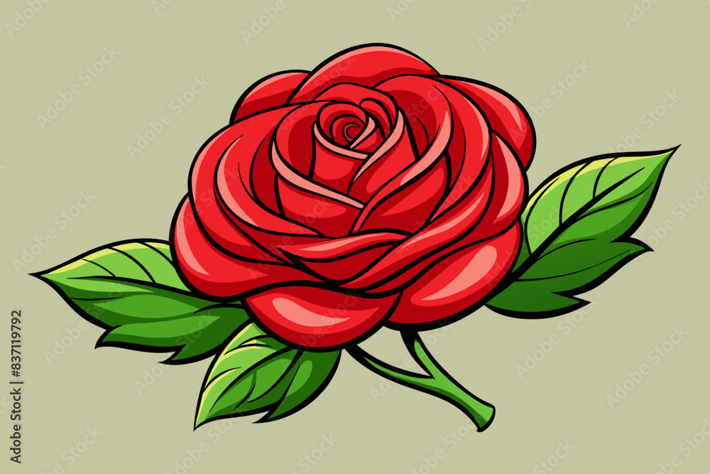 red rose with leaves red rose with leaves