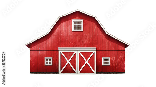 red barn isolated on white