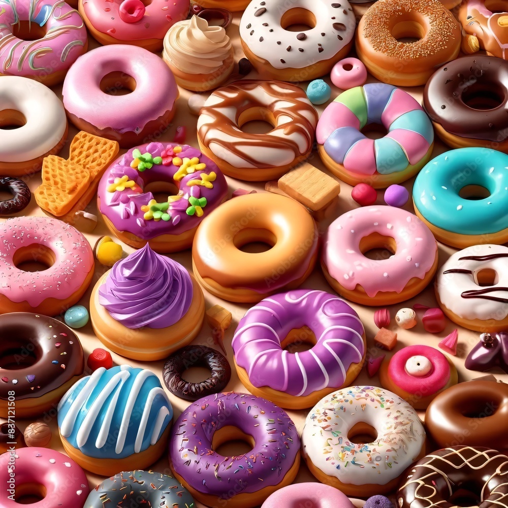 Vibrant Delight Perfectly Round Donuts Vibrant Delight Perfectly Round Donuts