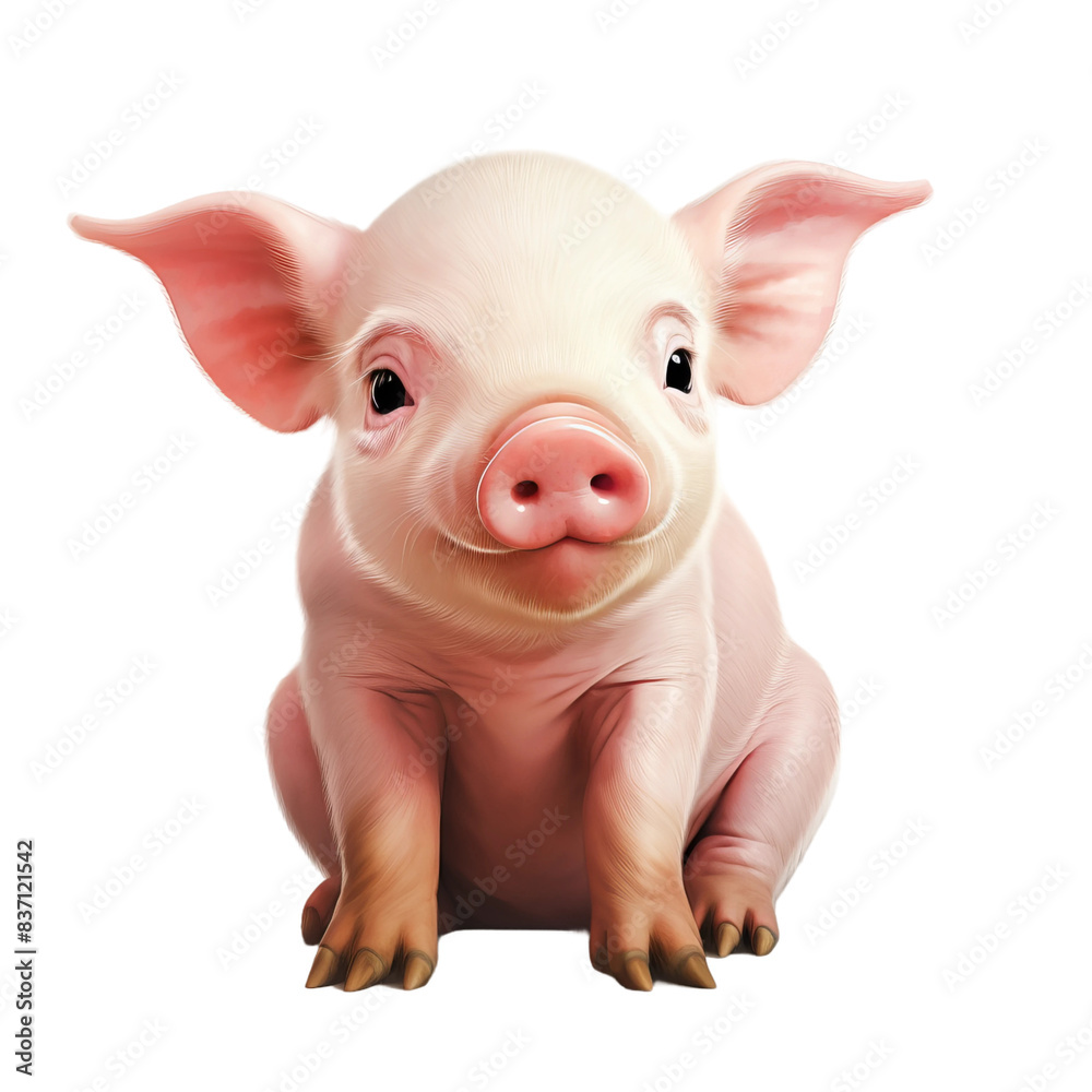pig on white pig on white