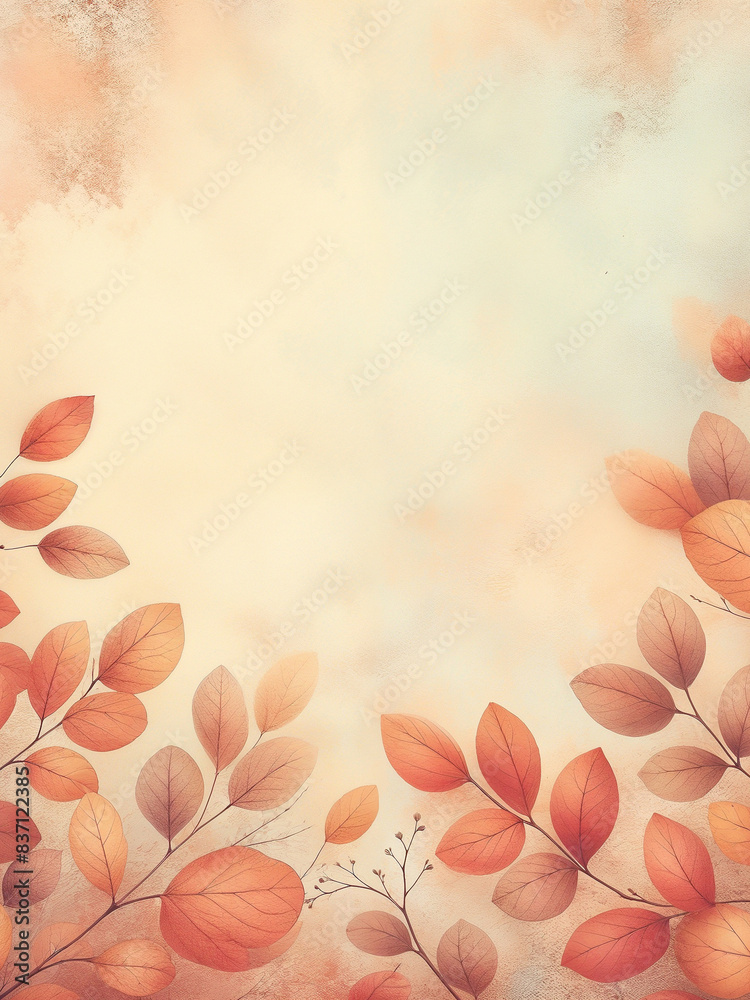 Autumn background with leaves and place for text.AI