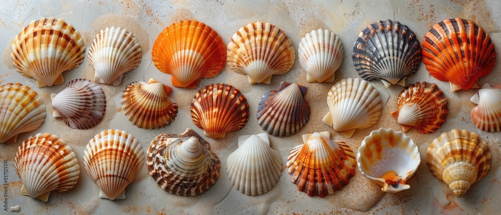 natural seashell display with diverse textures and hues ideal for coastal decor and marine biology educational materials natural seashell display with diverse textures and hues ideal for coastal decor and marine biology educational materials