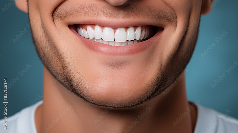 Closeup of a Man Smiling with White Teeth Closeup of a Man Smiling with White Teeth