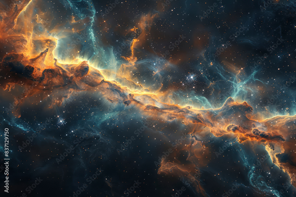 Space background with a narrow milky way Space background with a narrow milky way