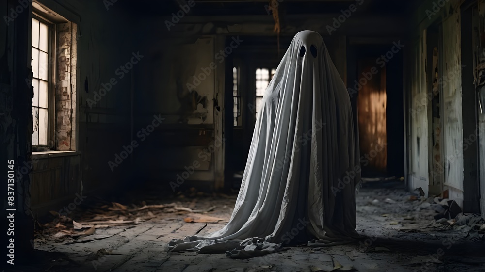 Haunted house ghosts in abandoned houses. Halloween is scary. Generative AI Haunted house ghosts in abandoned houses. Halloween is scary. Generative AI