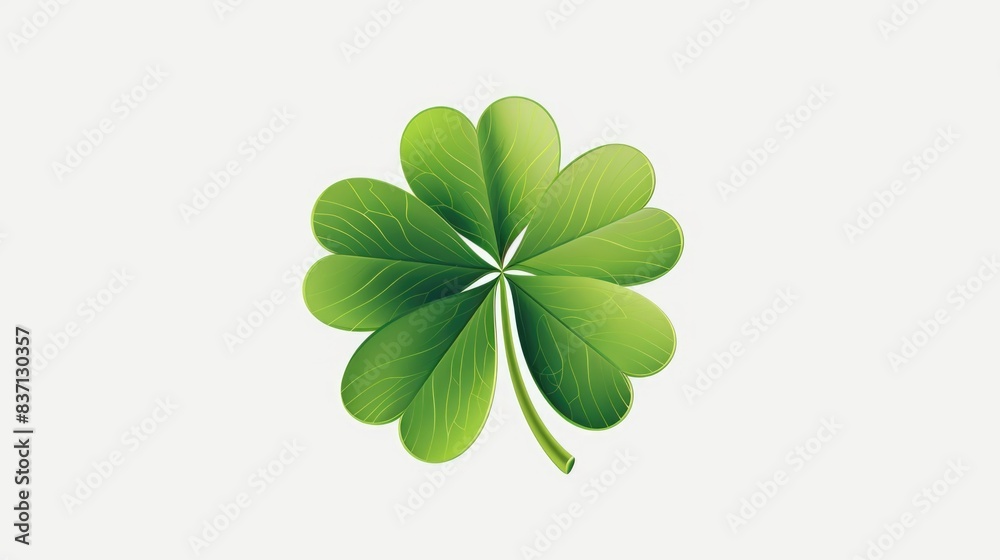 A green leaf with four points. The leaf is green and has a white background. The leaf is a symbol of luck and good fortune A green leaf with four points. The leaf is green and has a white background. The leaf is a symbol of luck and good fortune