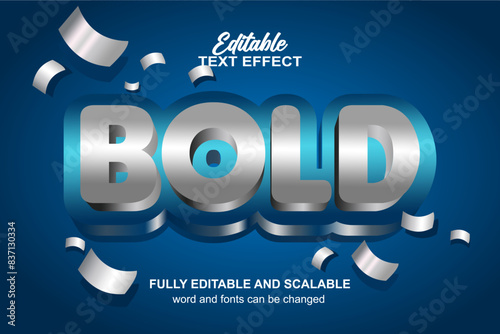 bold 3d editable text effect vector file