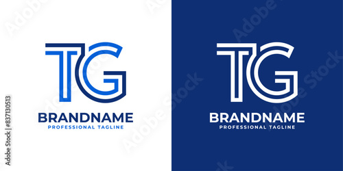 Letters TG Line Monogram Logo, suitable for business with TG or GT initials