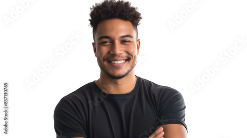 portrait of a smiling man isolated on transparent background 