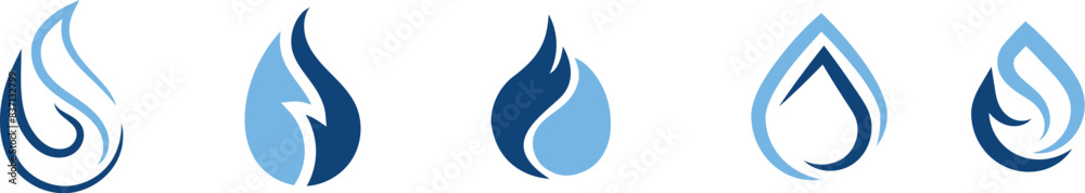 waterdrop logo set waterdrop logo set