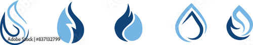 waterdrop logo set