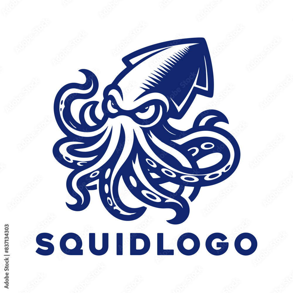 Obraz premium Squid logo icon template,squid logo vector illustration design