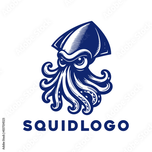 Squid logo icon template,squid logo vector illustration design