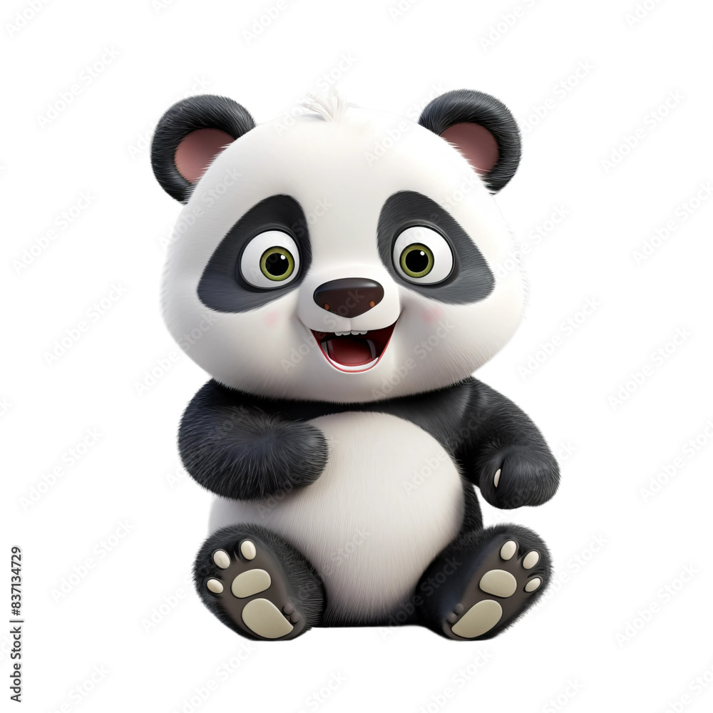 Naklejka premium cute kawaii panda