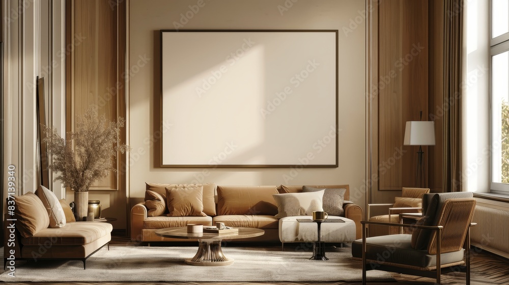 Living room with a blend of simplicity and sophistication in its modern furniture choices. Living room with a blend of simplicity and sophistication in its modern furniture choices.