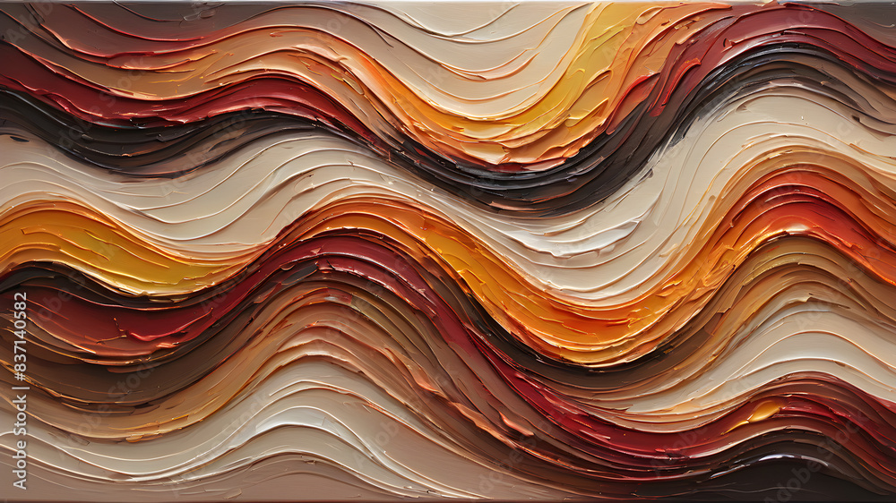 Abstract Wavy Lines in Warm Hues Generative AI Abstract Wavy Lines in Warm Hues Generative AI